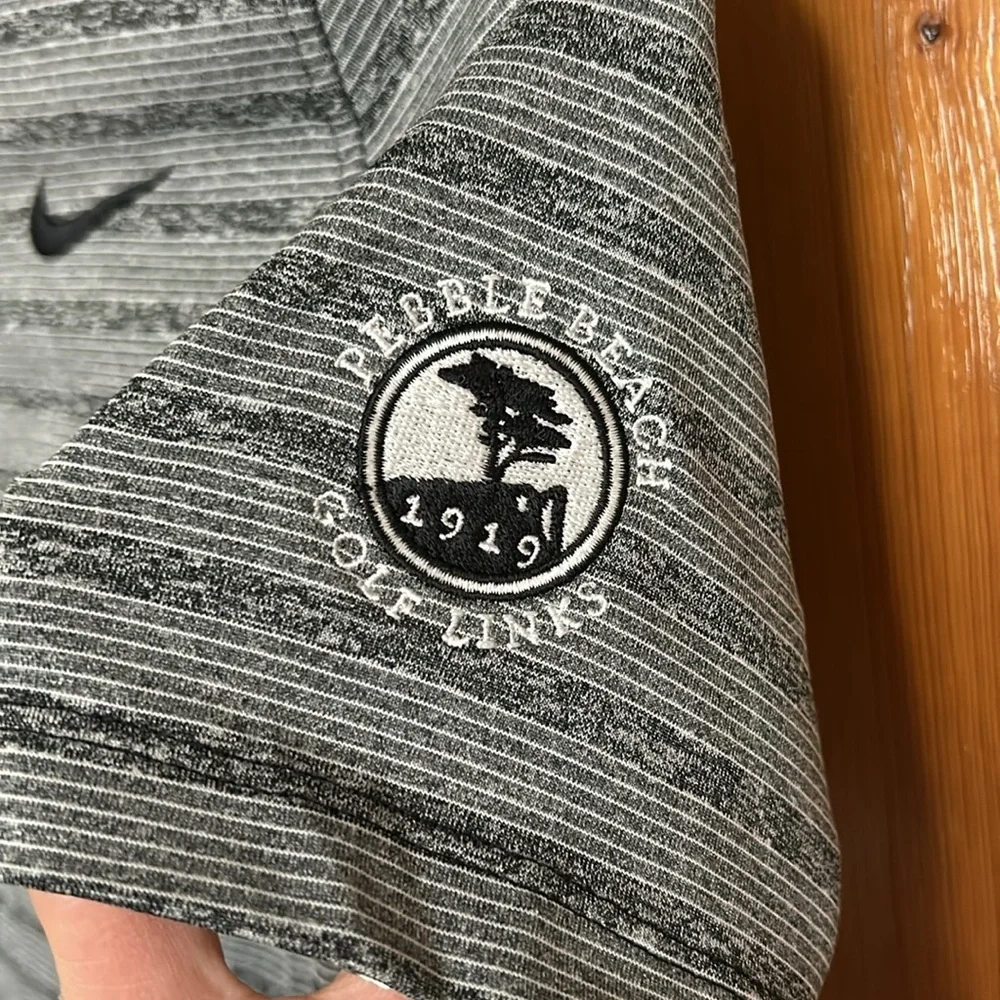 Nike Dri-Fit Polo Golf Shirt with Pebble Beach Logo on Sleeve